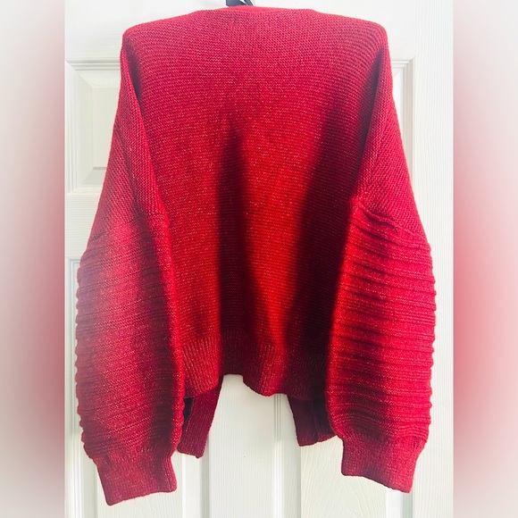 Sonoma Good for Life women’s Small burgundy oversized Lantern sleeve cardigan - Picture 4 of 5